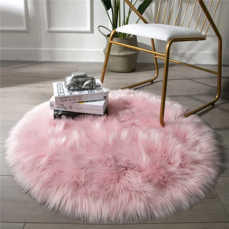 Washable soft fluffy decor luxury area carpet artifical faux fur rug carpet for bedroom living room home