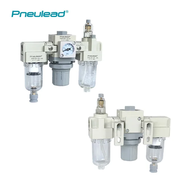 SMC AC Series Three Units Combination Air Source Treatment FRL With pressure Gauge