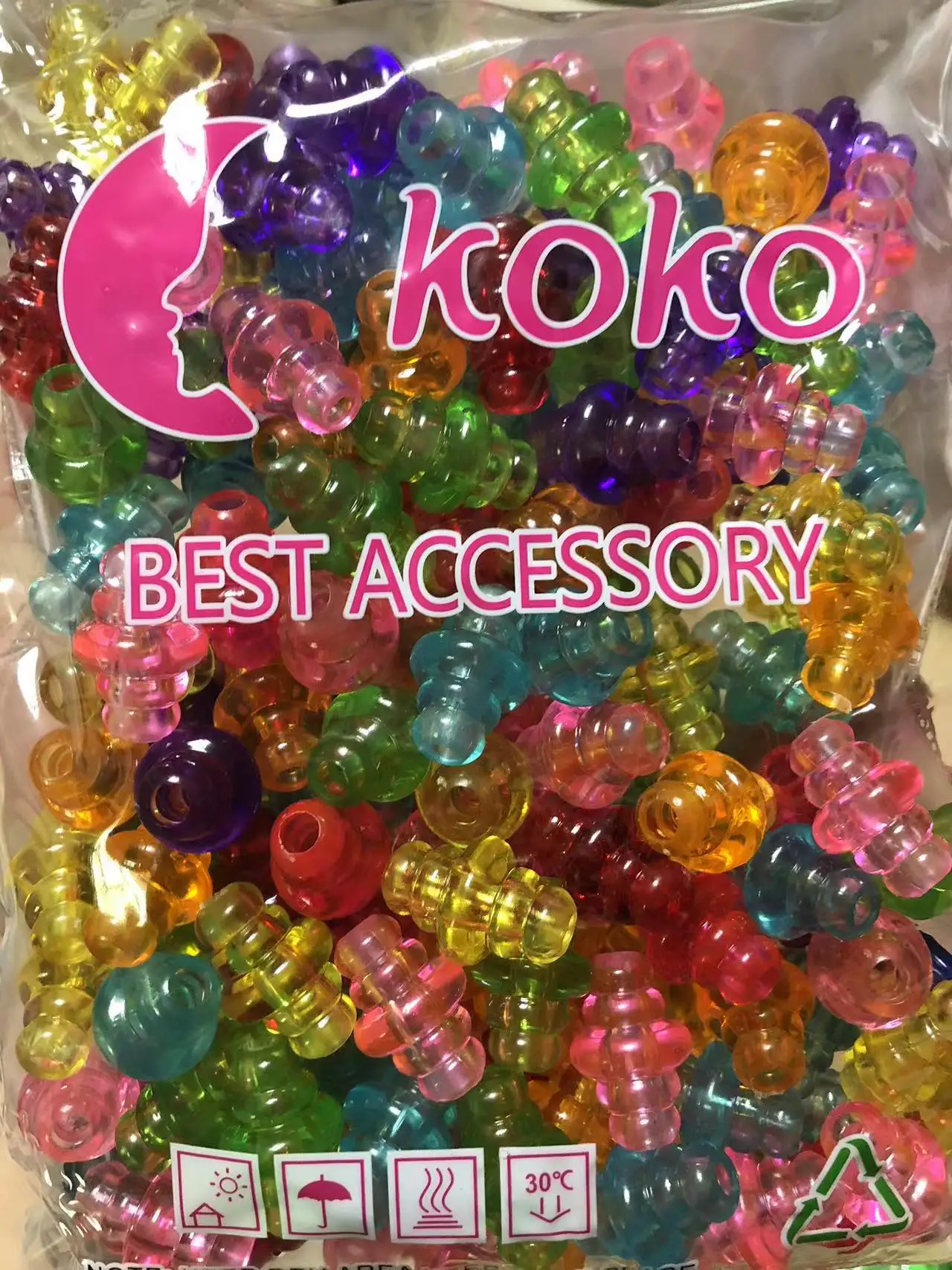 2024 Mylulu Wig braid Plastic Pony Bead Braid Beads Hair Accessories For Braids Children Multi-Colored Beads For Hair