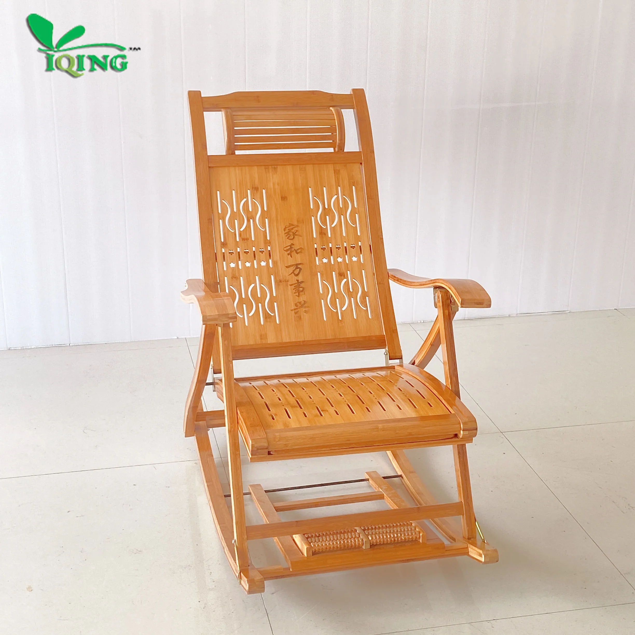 Multi Scenario Application Elegant Adult Rocking Chair Folding Bamboo Rocking Chair With Cushion Wholesale Customization
