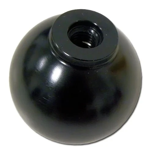 CNC Black Anodized Billet Aluminum Thread 6 Speed Round Ball Shift Knob (1600492449508)