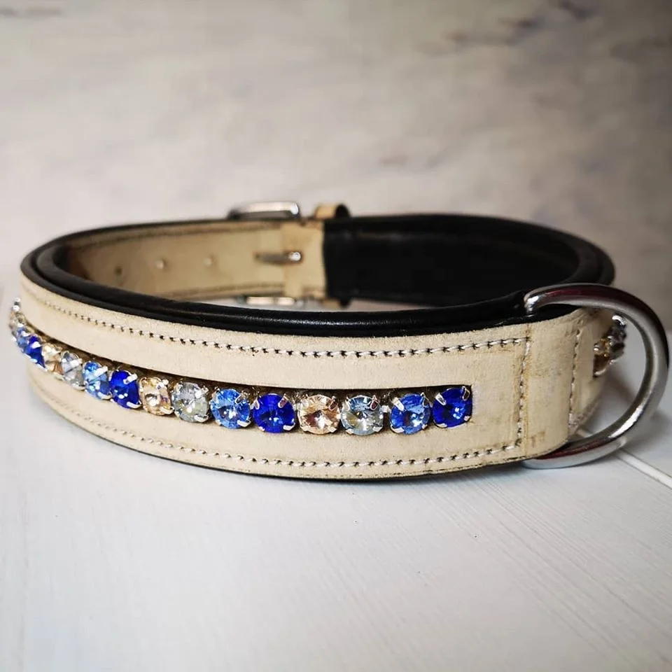 One Line Crystal Dog Collar