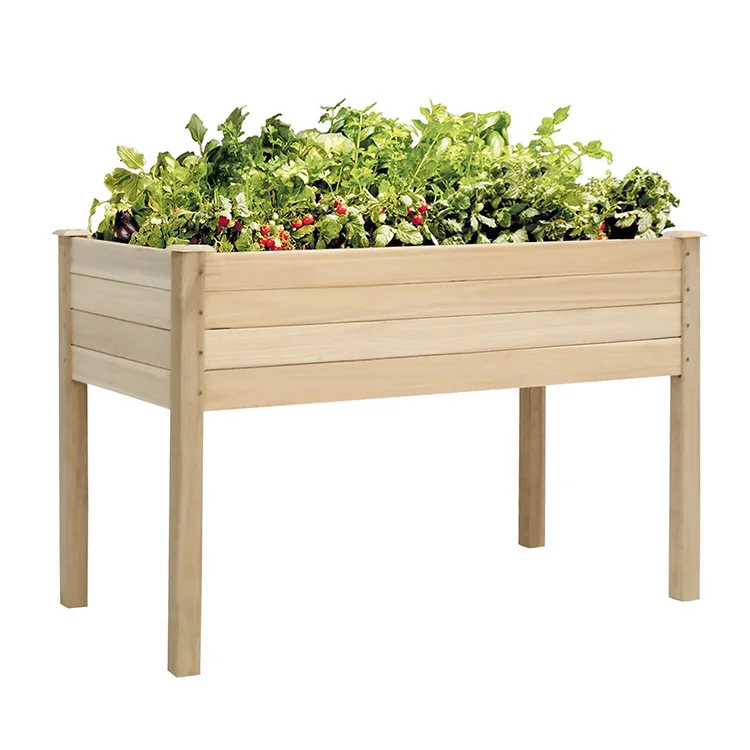 Wood Raised Garden Bed Flower Vegetables Seeds Planter Kit Elevated Planters Box