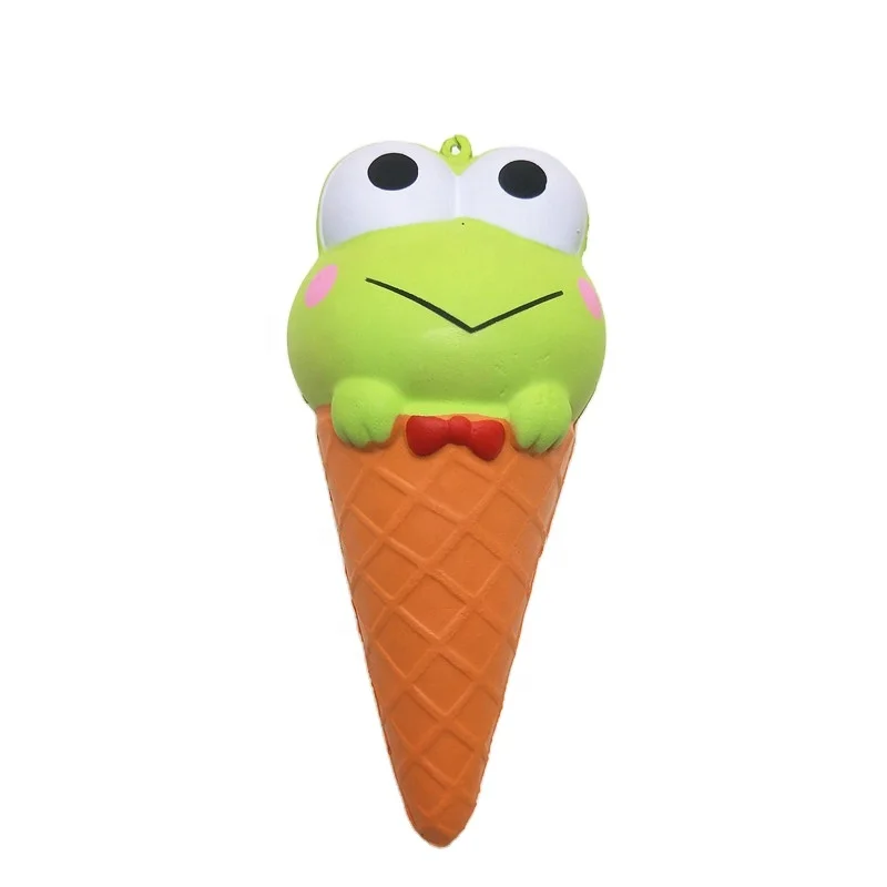 2020 hot selling cute DIY frog shape ice cream Squishy jumbo toys for boys and girls kid children play in school with fair price