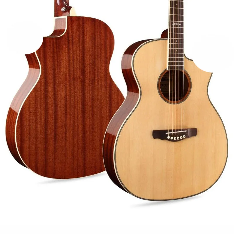 BAICHENG 40 INCH ACOUSTIC GUITAR  SOLID SPRUCE TOP MAHOGANY BACK AND SIDES