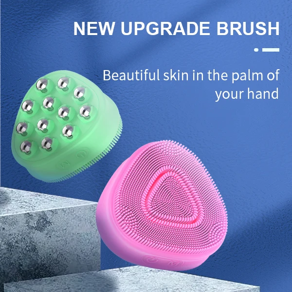 Vibrating face cleansing brush Electronic Vibration Double Sides face wash brush Nutrition import cleansing facial brush