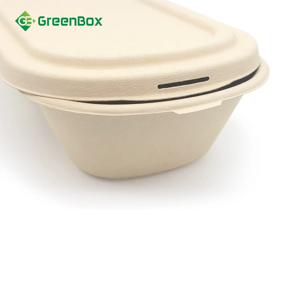  Various Good Quality Bamboo Fiber Biodegradable Lunch Box Lid Environment Disposable Food