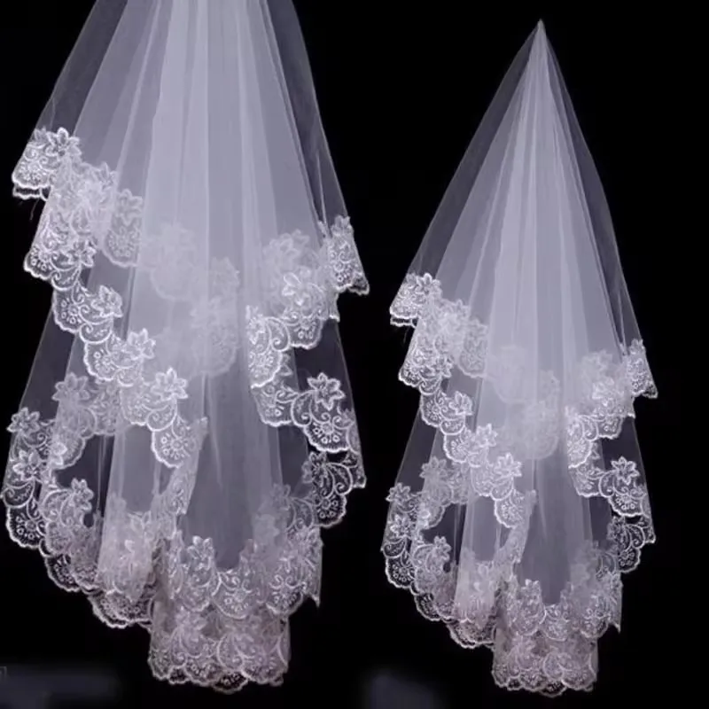 Wholesale bridal veil 1.5m white single layer lace computer lace lace US mesh yarn factory price