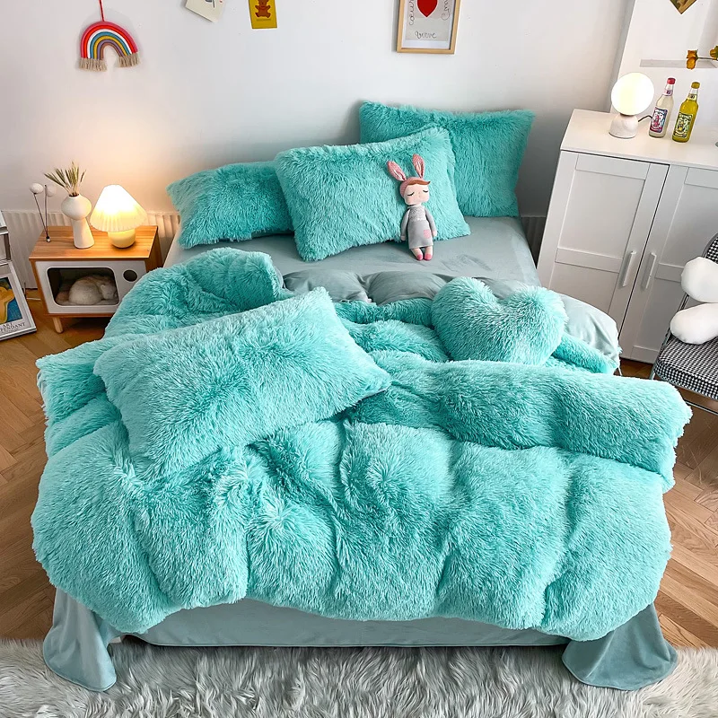 Cloud mink velvet Soft Comfortable furry Duvet cover Bed sheet pillowcase Bedding basics bedding set for Home Bedroom Kids Room