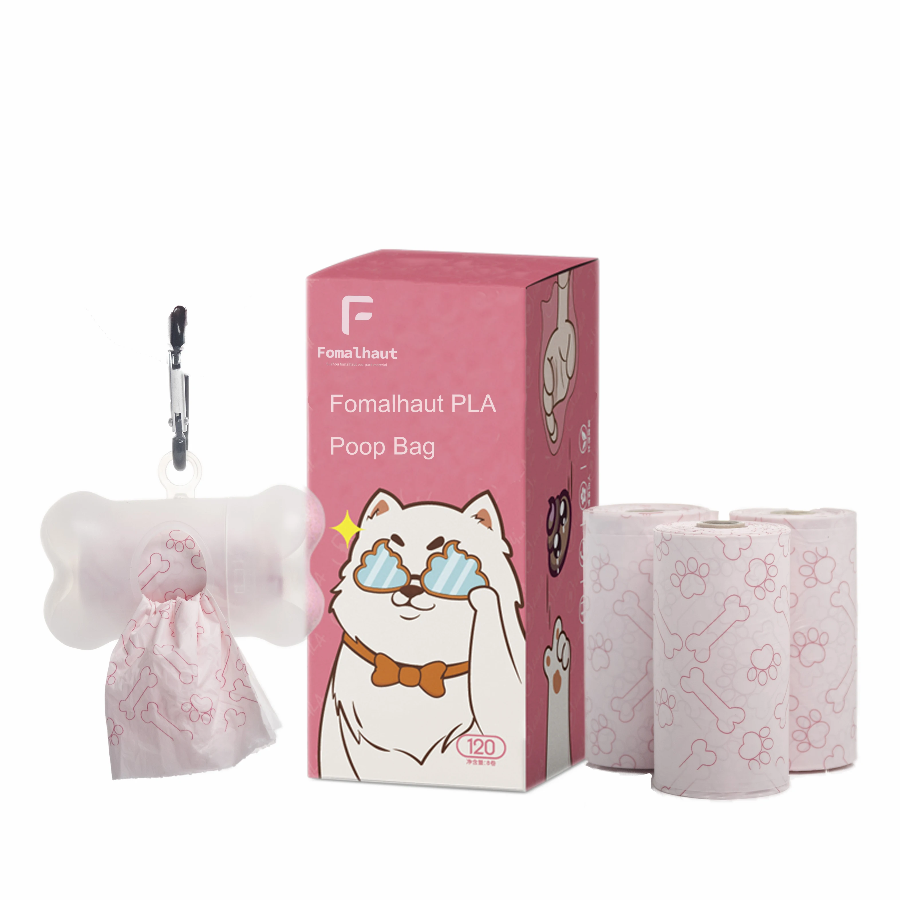 Pet Dog Poop Bag Dispenser Pets Dog Trash Cat Sand Pink Poop Bag In Stock