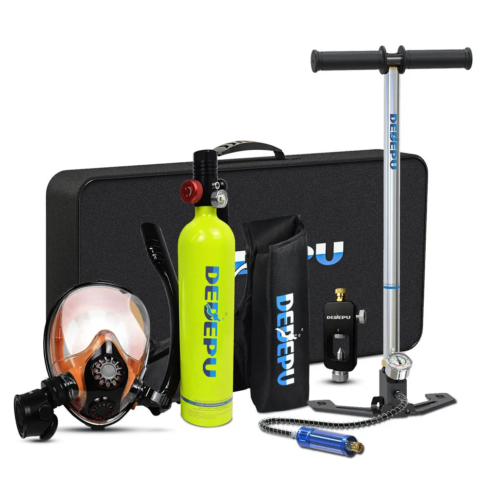DEDEPU factory direct supply Spare air cylinder diving equipment scuba 1L with refill adapter 3000 Psi / 200 Bar portable dive