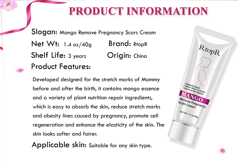 Mango Remove Pregnancy Scars Acne Cream Stretch Marks Treatment Maternity Repair Anti-Aging Anti Winkles Firming Body Cream