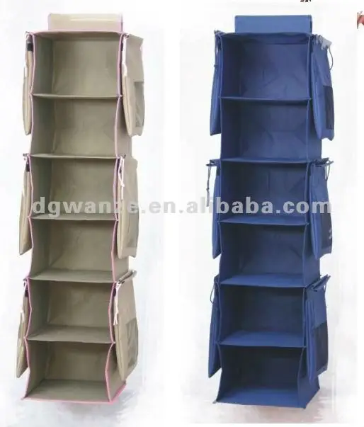 Custom 6-Shelf Hanging Closet Organizer Hanging Shelves for Closet Shoes Storage Box with Hook
