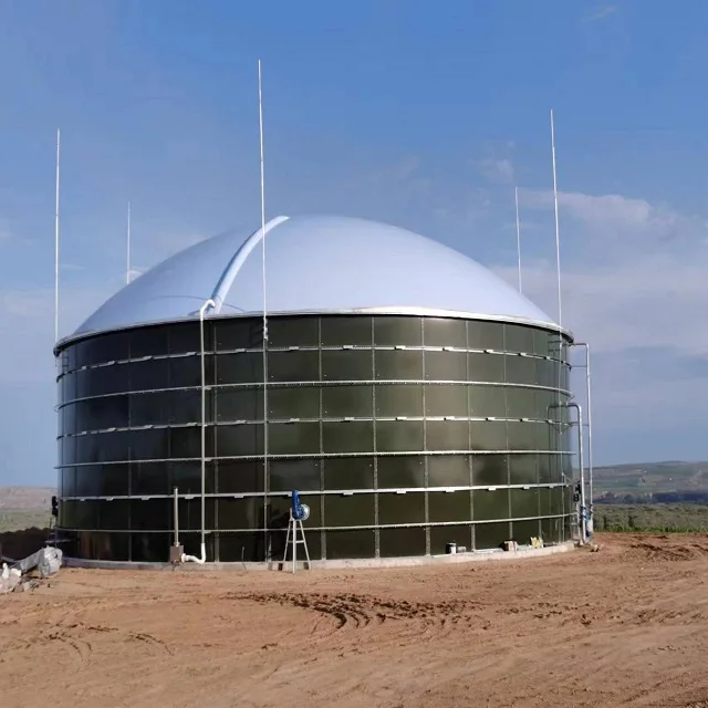 Enamel coated tank  with Double membrane  / fiberglass / aluminum flat / aluminum geodesic dome and internal floating roof