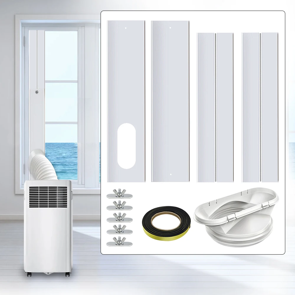 26.37-86.6INCH 4PCS Universal Mobile AC Vent Kit Portable Air Conditioner Window Seal Kit
