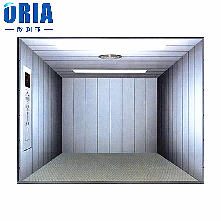 ORIA Freight Elevator and Goods Lift for Warehouse Gearless AC Drive with Stainless Steel Material