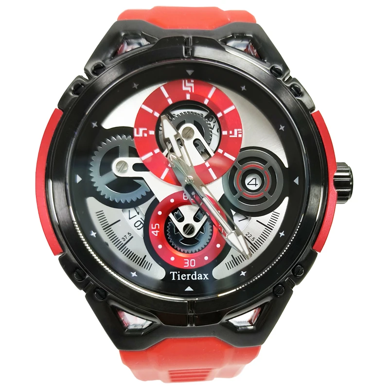 New Arrival Men Wrist Watch Luxury Design Skeleton Watch Soft Rubber Band Alloy Quartz Watches For Men Rlojes Hombre