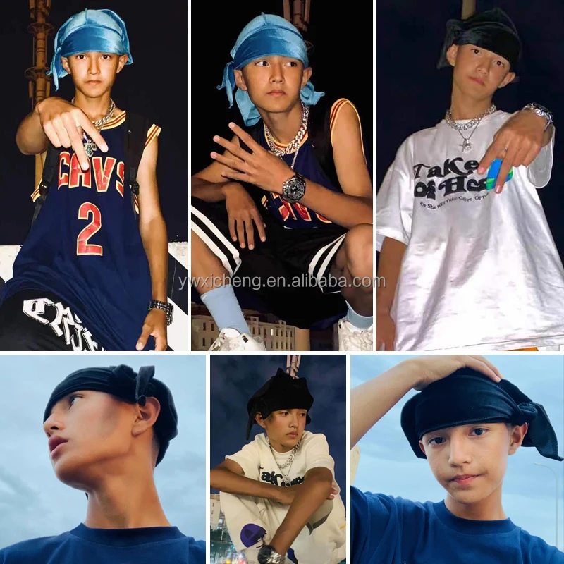 Sparkly Men Women Reflective Silk Durag African Soft Silky Durags Turban Hat Bandana Headwear Long Straps Waves Cap Do Du Rag