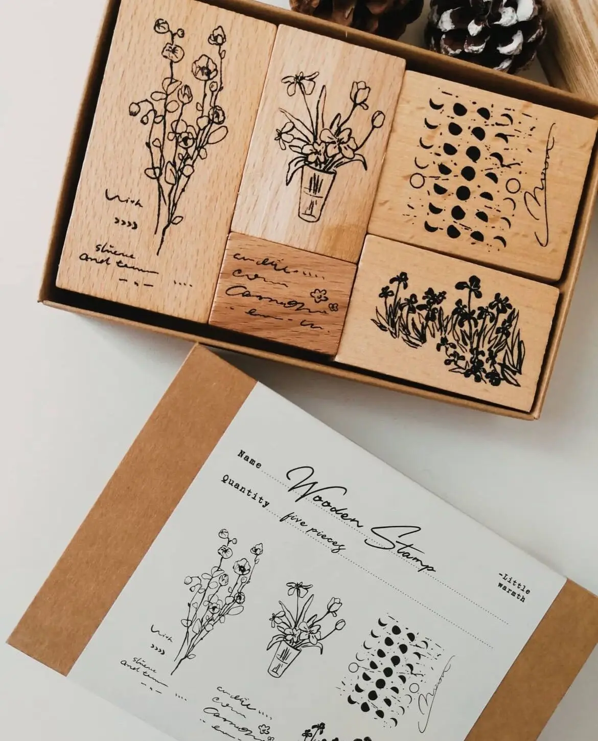 New Arts Decorate christmas  Woody  Rubber Stamp Wooden Stamp Toy Custom Logo  branding Stamp