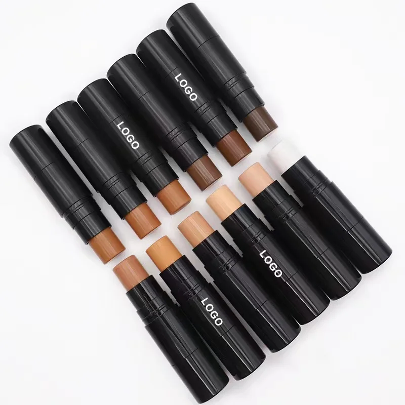 Private Label Smooth Foundation Stick 17 Natural Colors Custom Logo Highlighter Contour Concealer Powder Pressed Stick Makeup