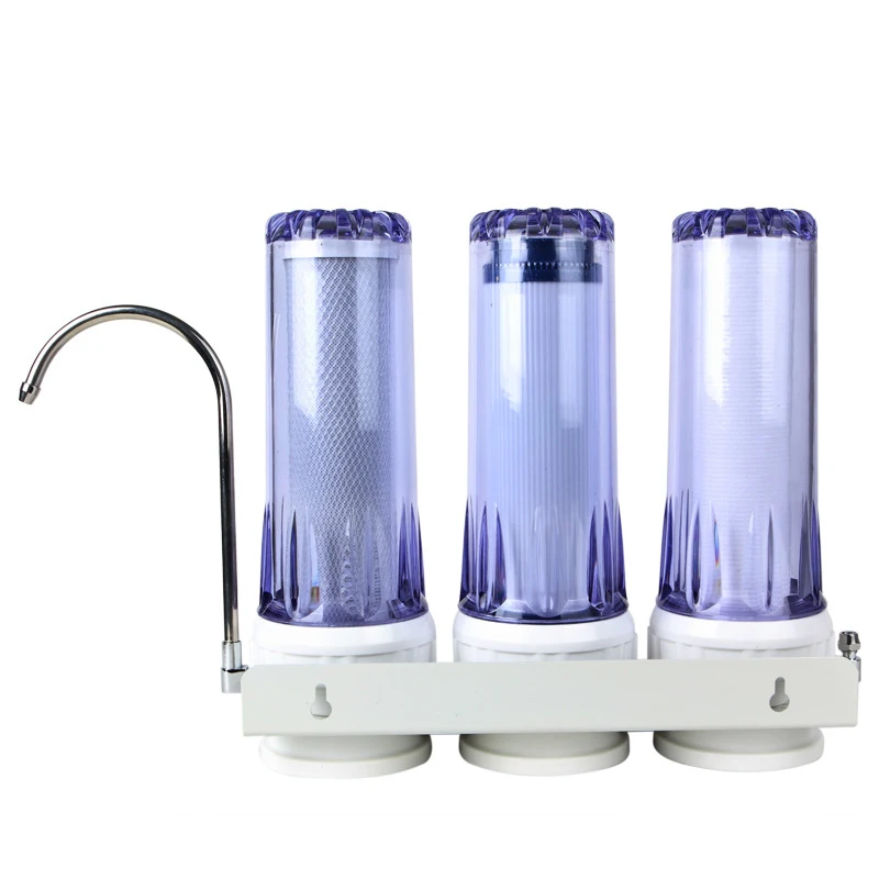 Ten inch Pure water Machine Filter housing Running Water Purifier Preposed 3 Stage Water Filter for Household Kitchen