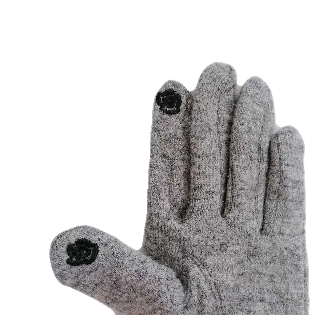 
Sample Gloves Classic Wool Knitted Ladies Grey Plain Business Winter Touch Screen Warm Gloves 