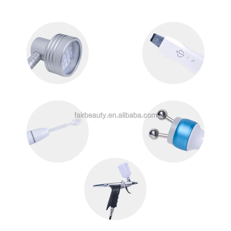 Aquasure High Pressure Oxygen Jet 10 IN 1 Facial Vacuum Blackhead Remover Skin Scrubber Oxygen Facial Machine Salon Use