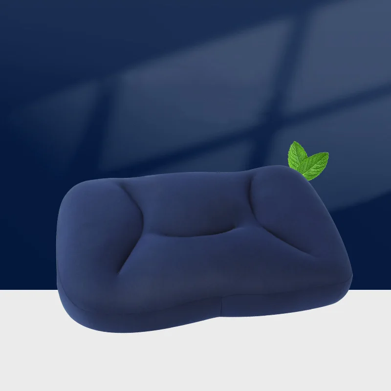 Wholesale Minimalism Blue Optimal Support And Comfort Microbeads Sleeping Neck Pillow