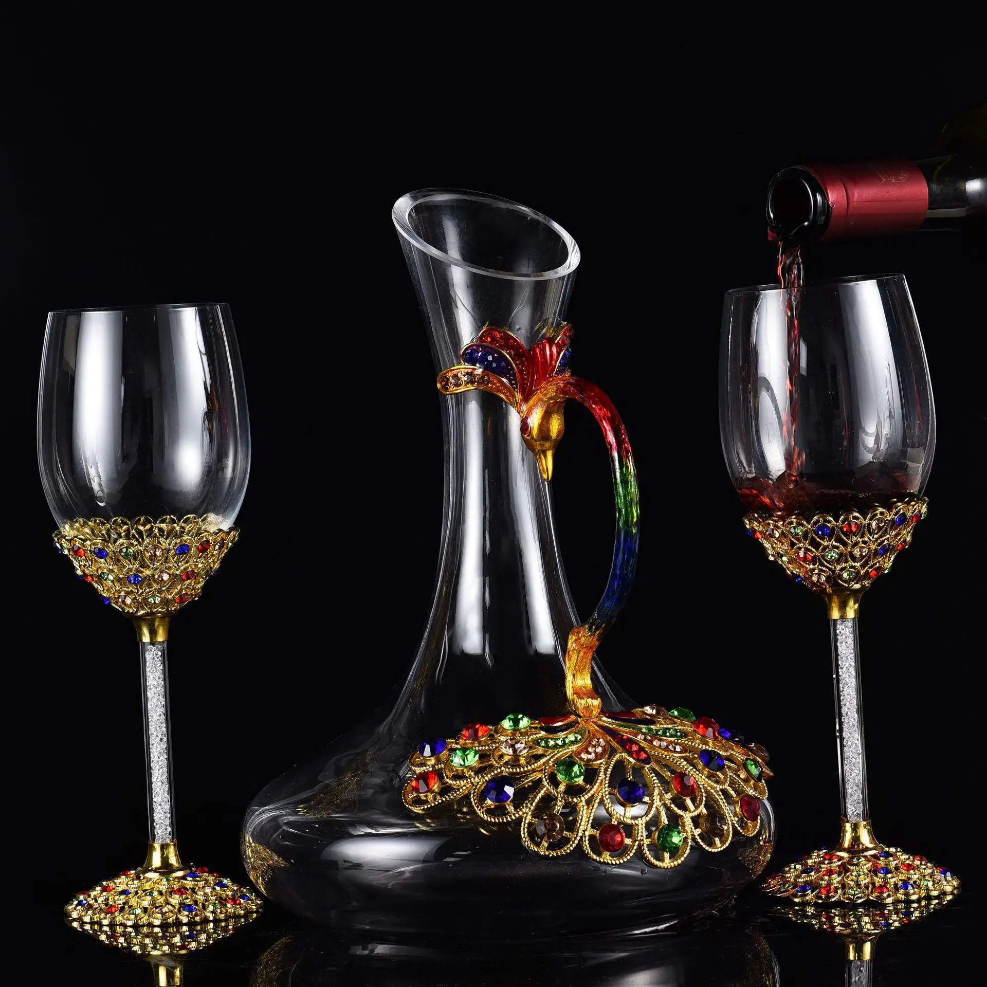christmas wine glasses handmade wine electroplated wine glass bottles with cork