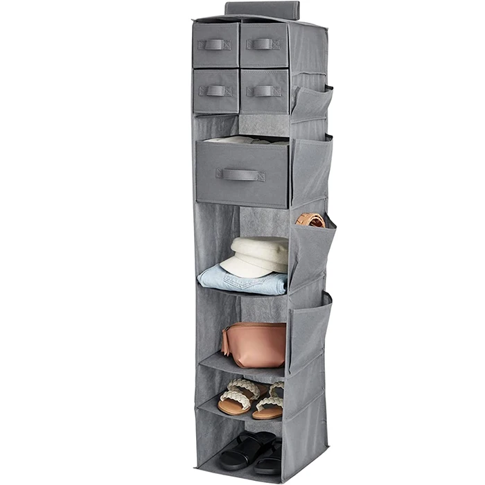 OEM Factory Price Wardrobe Collapsible Non-woven Fabric Hanging Organizer