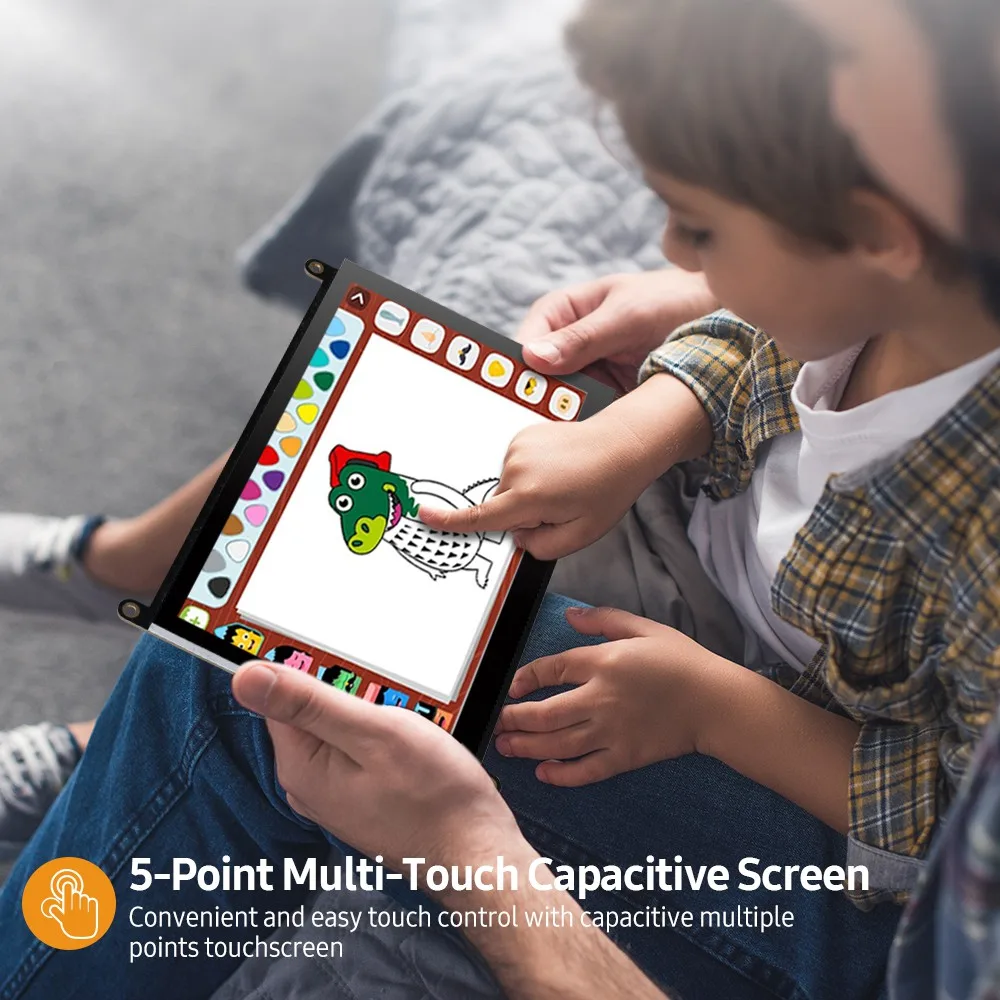 
UPERFECT 7 Inch Raspberry Pi Touch Screen with Dual Speakers 1024X600 Portable Capacitive IPS Display 