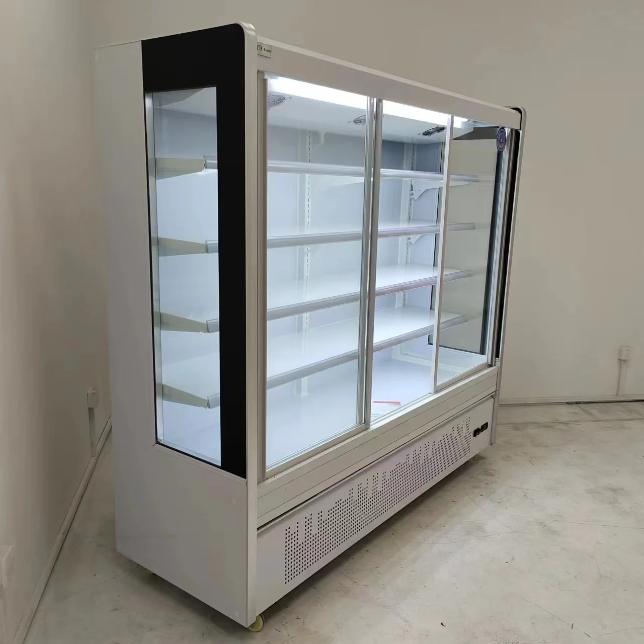 Thick Screen Printing Price Cooler Mini Freezer Fridge Refrigerator malatang Toughened Tempered Glass Door Clear Black Red White