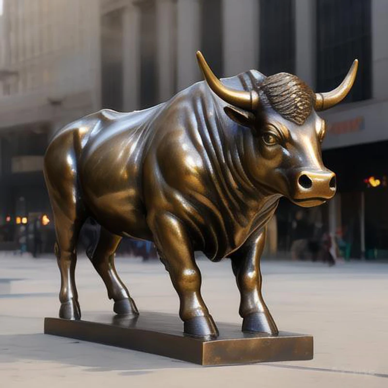 Outdoor Custom Hot Sale Factory Price Garden Bronze Bull Statue Brass Casting Metal Animal Sculpture