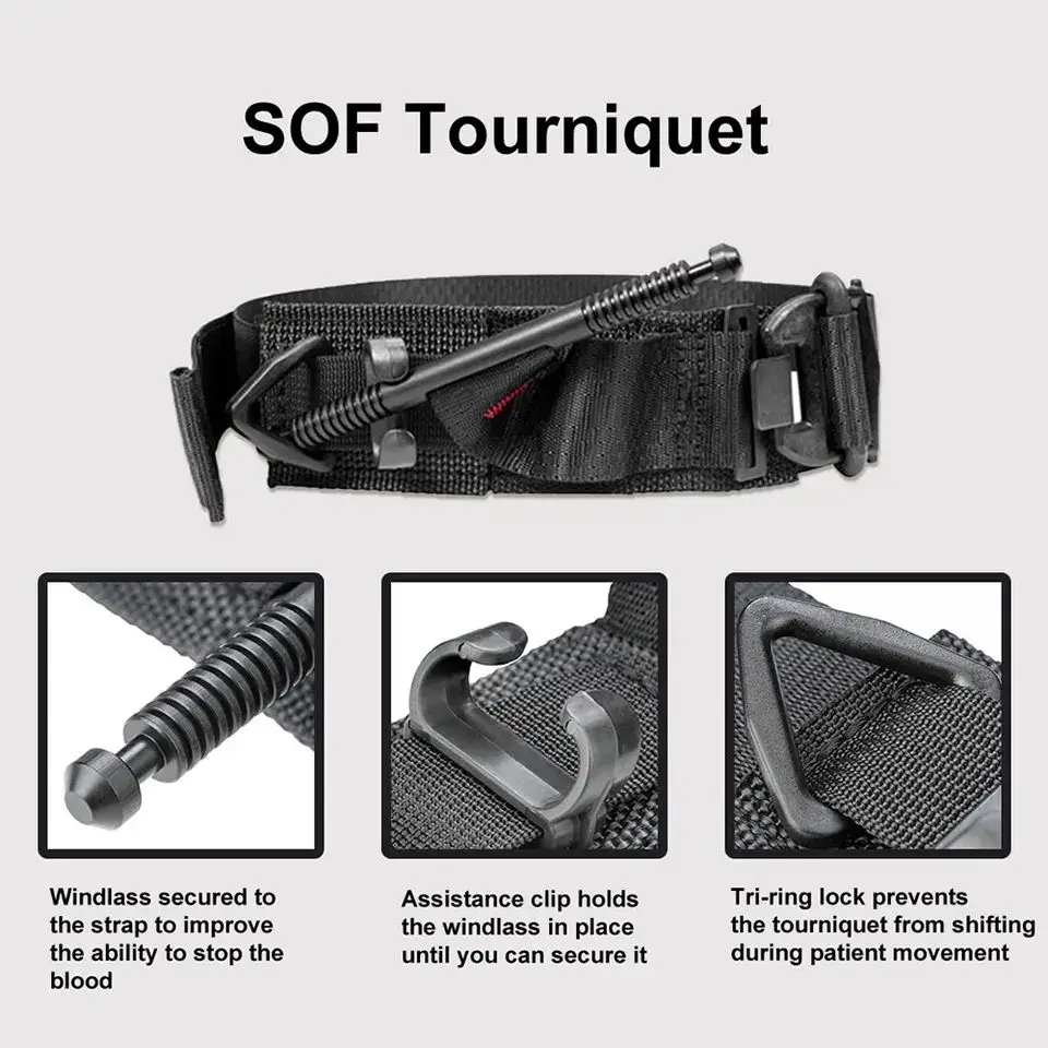 CE ISO Approved Metal SOF Tactical Tourniquet With One Hand Operation Generation 4