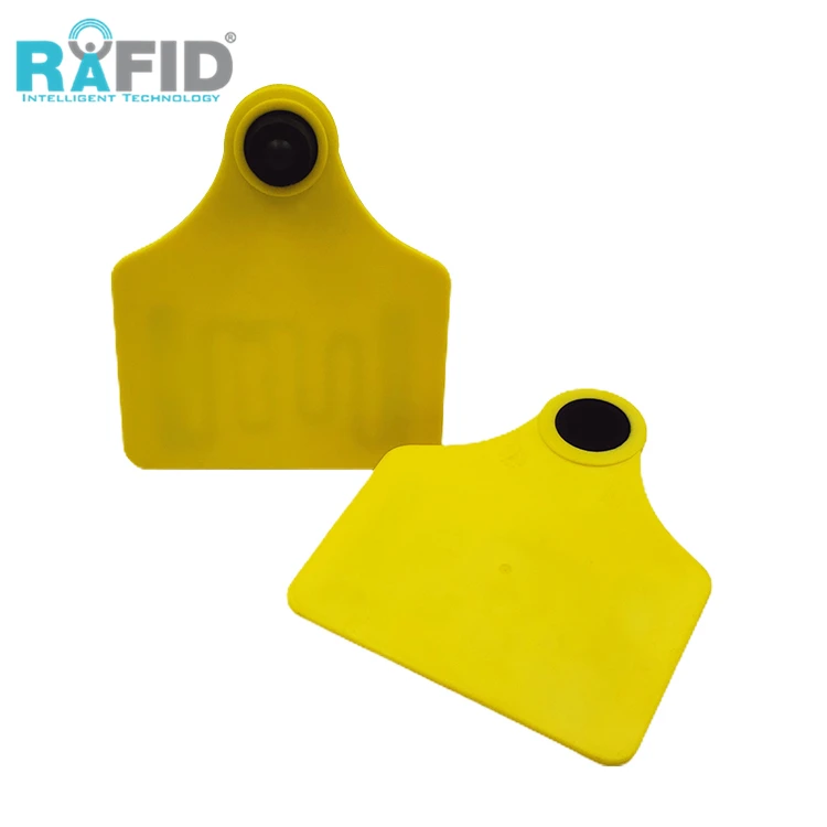 RAFID High Quality  livestock smart qr code rfid electronic ear tag  lf hf uhf rfid animal reusable ear tag em4305 chip