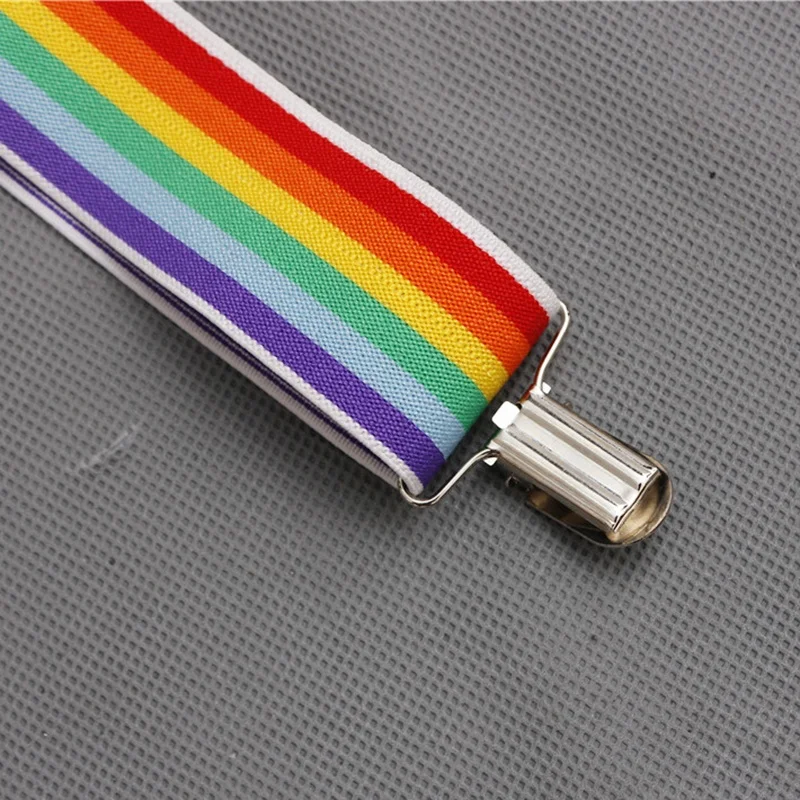 Подтяжки радужные мужские, подтяжки для брюк, носков, пояса, рубашек, праздничные подарочные