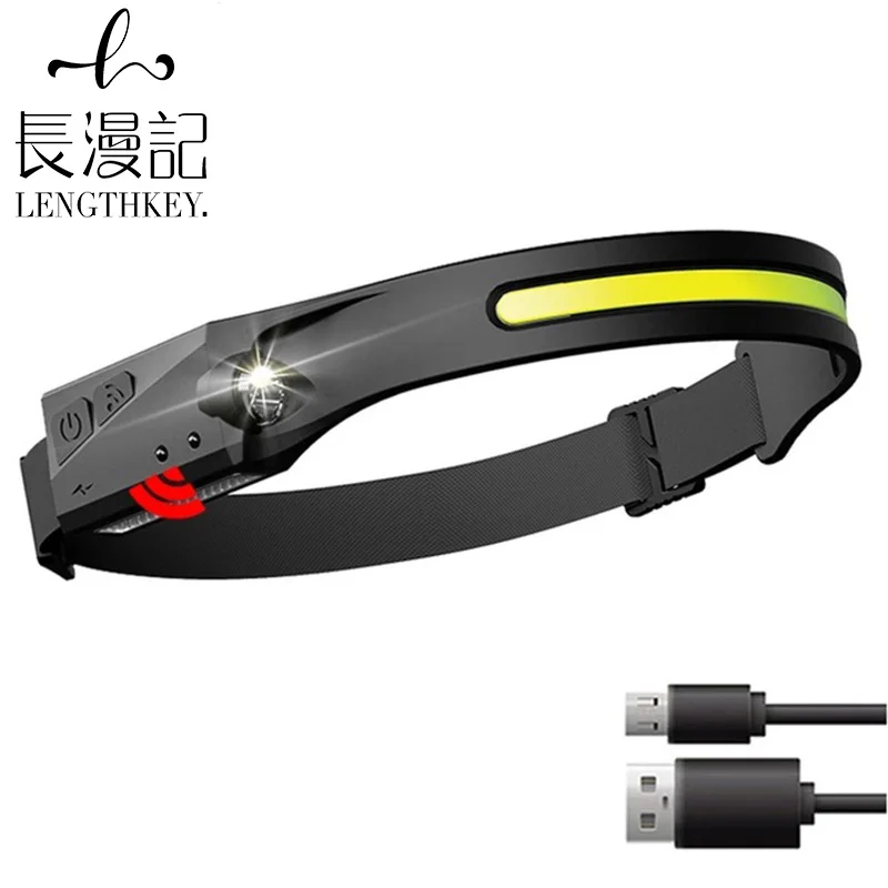 Новинка 2022 г., умная Индукционная лампа с USB-зарядкой, силиконовый портативный яркий светильник, маленький налобный фонарь для ночного бега