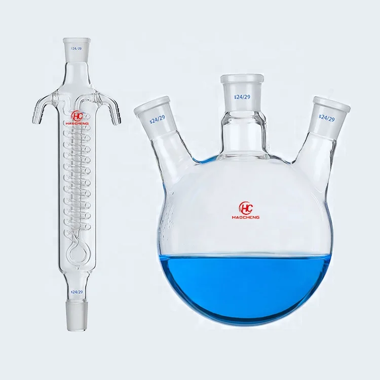 USA lab hot design 2 3 4necks vacuum glass flasks custom 100 5 10 20 50 liters boiling flasks with a reflux condenser