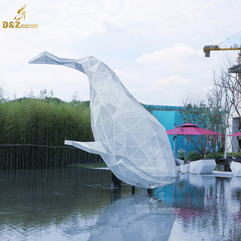 Top outdoor animal dolphin stainless steel sculpture large metal sculpture for decoration
