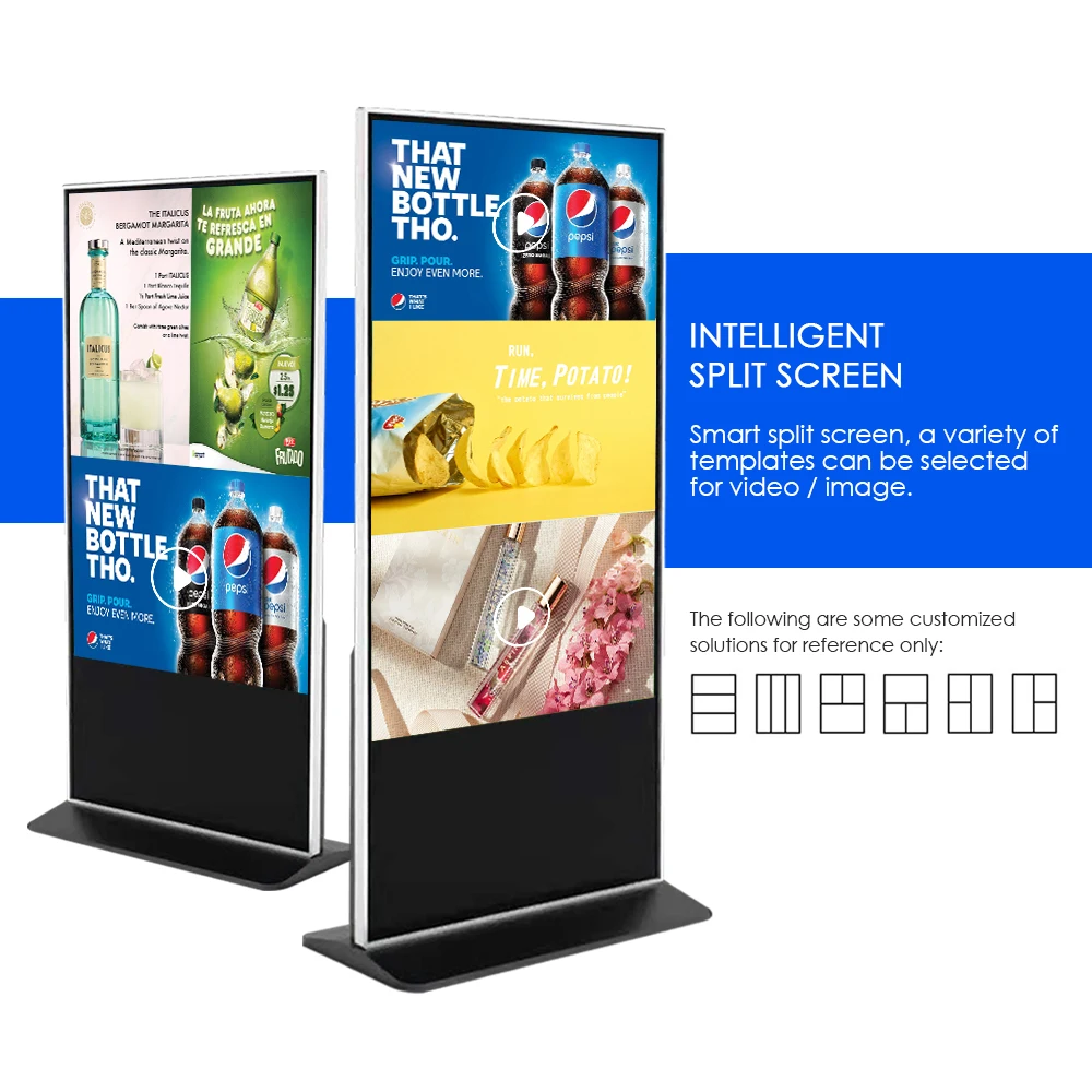 75 Inch Touch Floor Stand Lcd Monitor Screen Kiosk Digital Display Advertising Kiosk