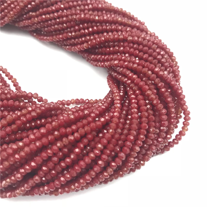 1mm &2mm tiny crystal rondelle  glass  faceted beads for jewelry making jewelry accessories