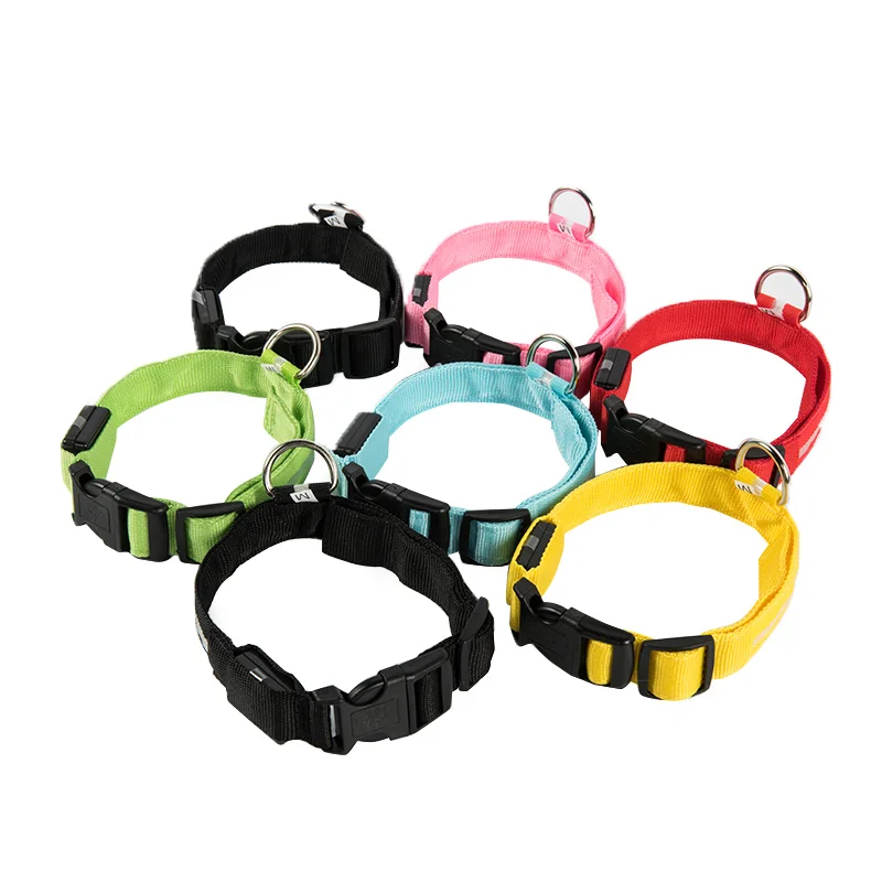 Hot Sale Night Safety Glow LED Lights Battery Or USB Rechargeable Luminous Flashing Light Up Pet Dog LED Collar