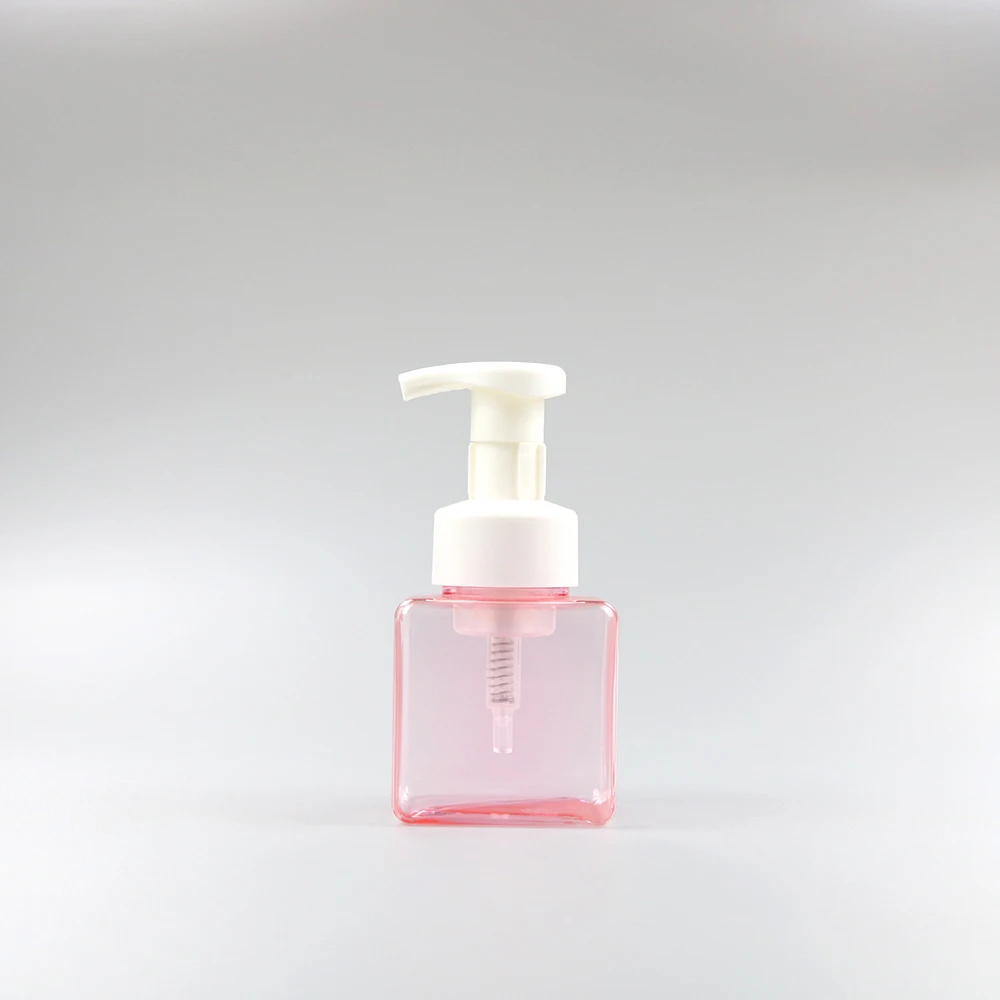 Custom 100ml 150ml 250ml 280ml 650ml White Clear Square Hand Santitizer Plastic PET PETG Body Lotion Bottle With Pump
