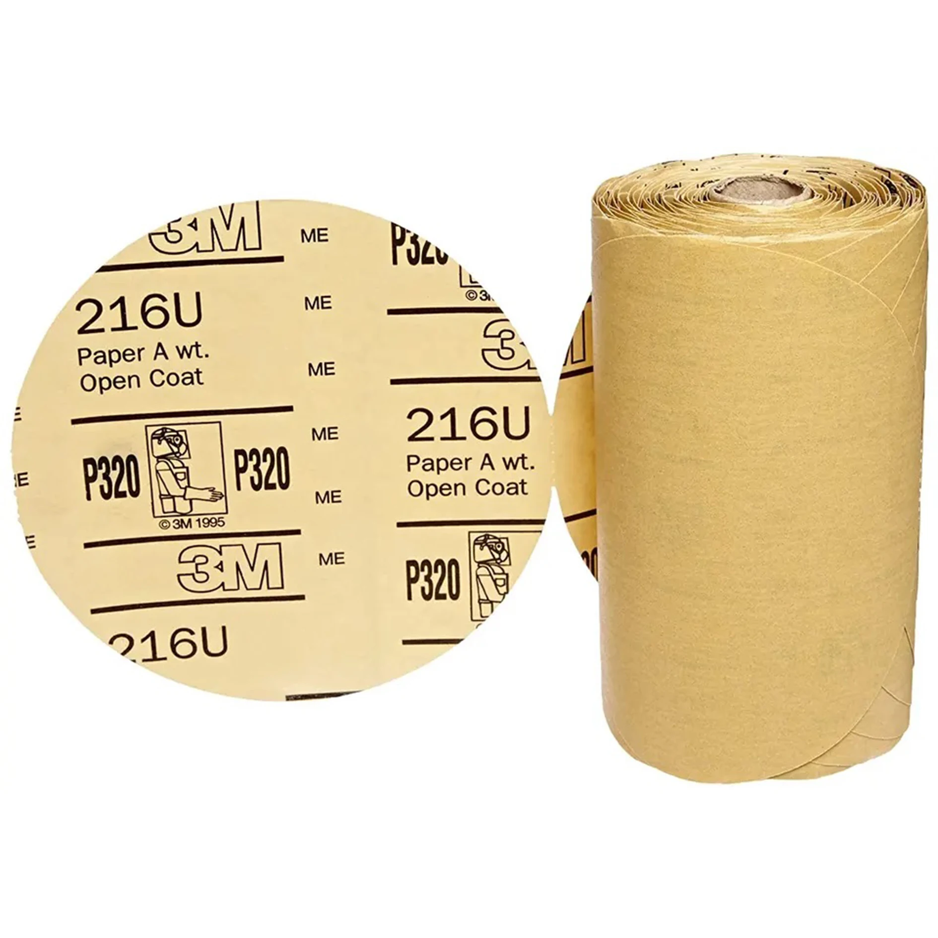 3M Stikit Gold Paper Disc Roll 216U 5 in 127 mm Discs Sanding