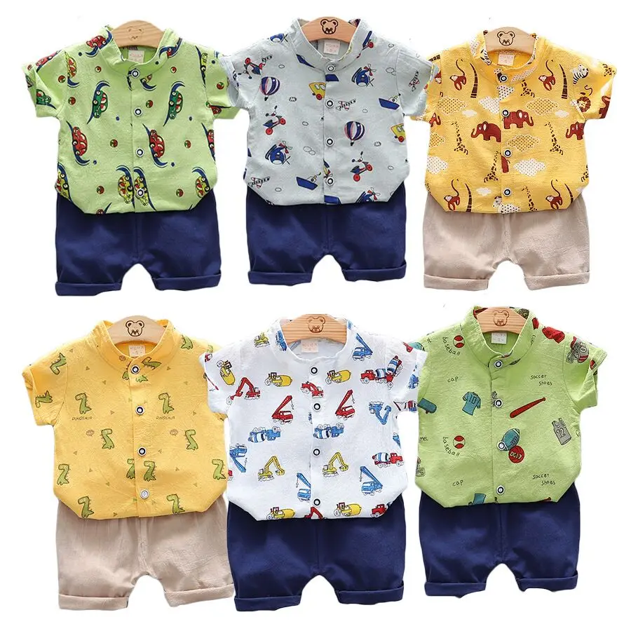 Летняя Детская рубашка с коротким рукавом для мальчиков, Детская тонкая летняя рубашка, повседневный костюм от производителя, оптовая продажа