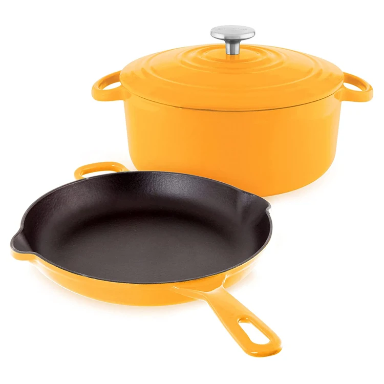 Wholesale high quality home kitchen custom cooking non stick enamel cast iron cookware sets