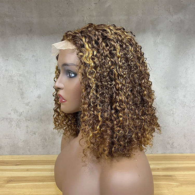 10A Double Drawn Virgin Cuticle Aligned Funmi Curly P4/30 Color Pissy Two Curl Fumi Human Hair Wig