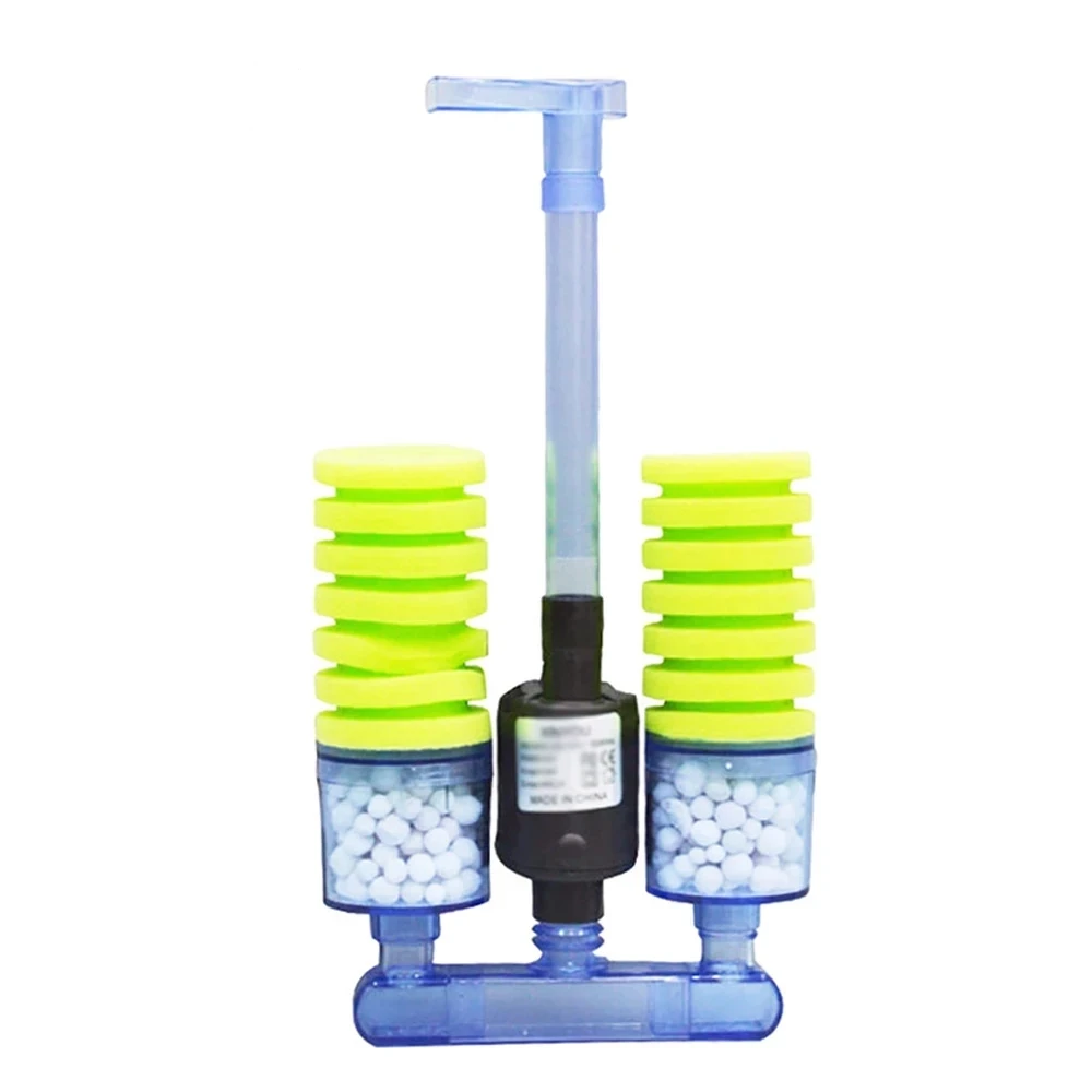 Aquarium Sponge Electric Filter Fish Tank Filter with Submersible Water Pump and Biochemical Sponge Filter for Water Circulation