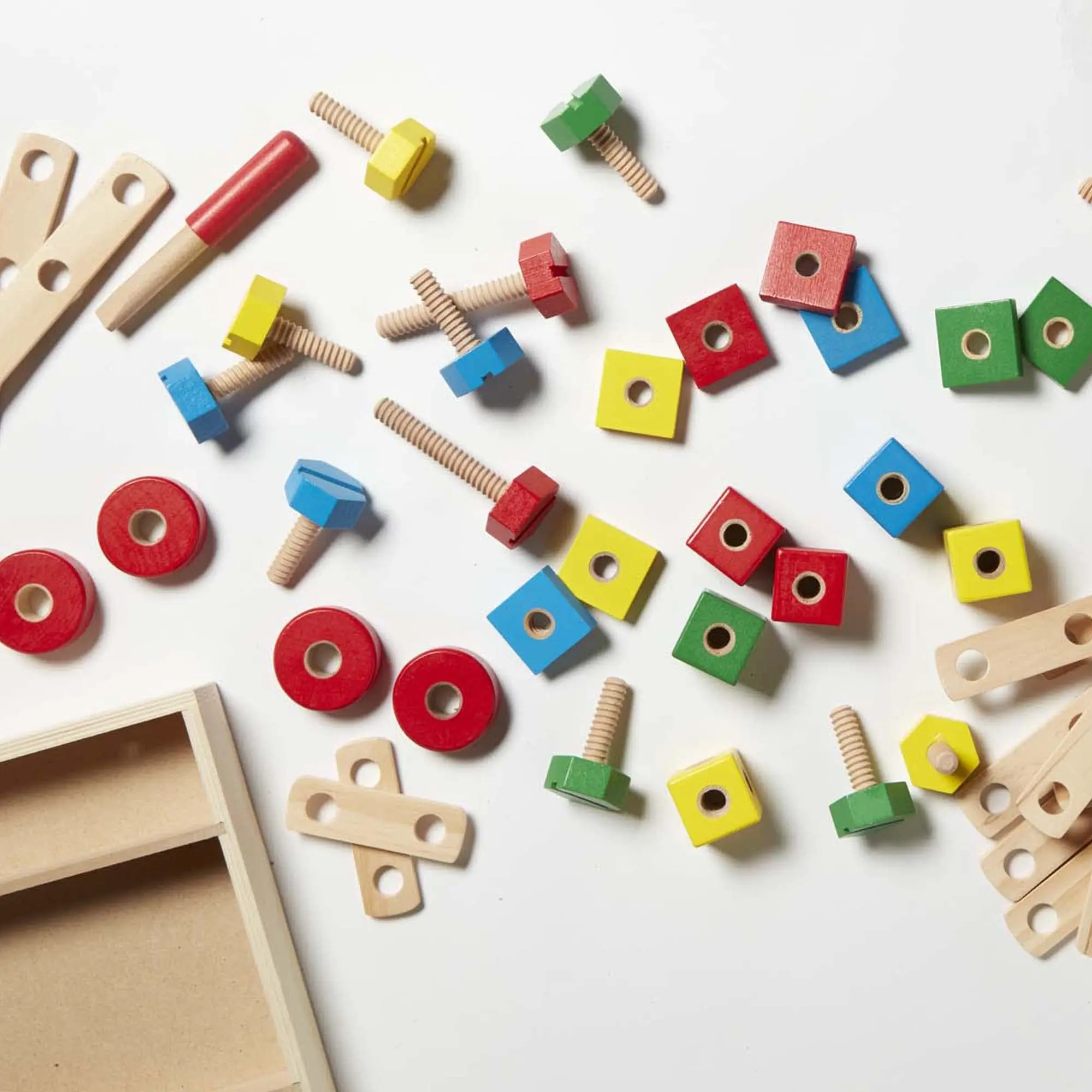 WANHUA Wooden  Educational Puzzle Gam Wooden Construction Building Set in a Box (48 pcs)  for kids