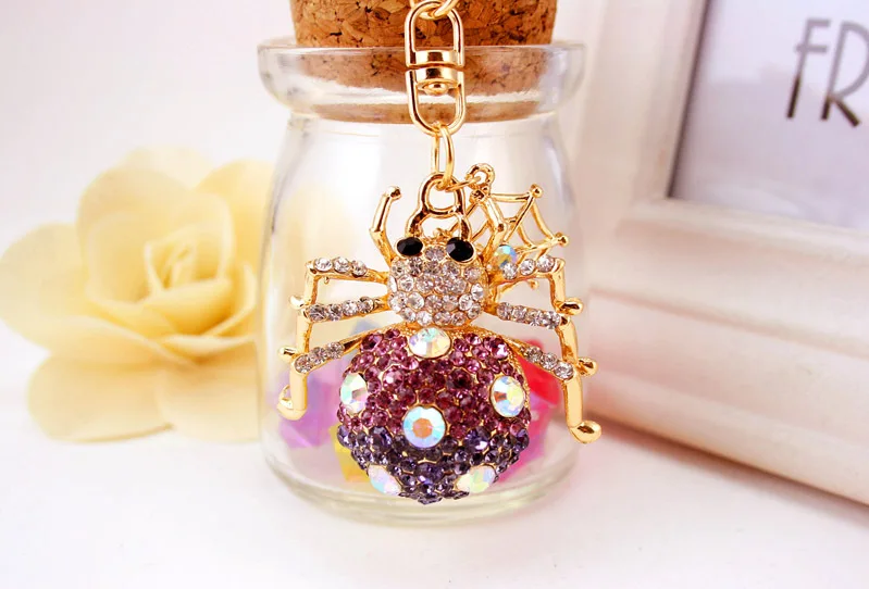 2020 Chic Metal beautiful  araneid shape Keychains Rings Exquisite Purse Bag Buckle Pendant KeyChains YS481